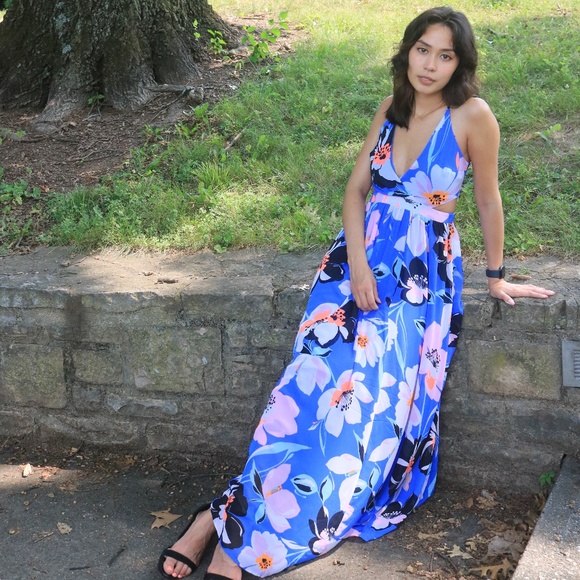 Express Blue Floral Maxi Dress – Size XS - Picture 7 of 7
